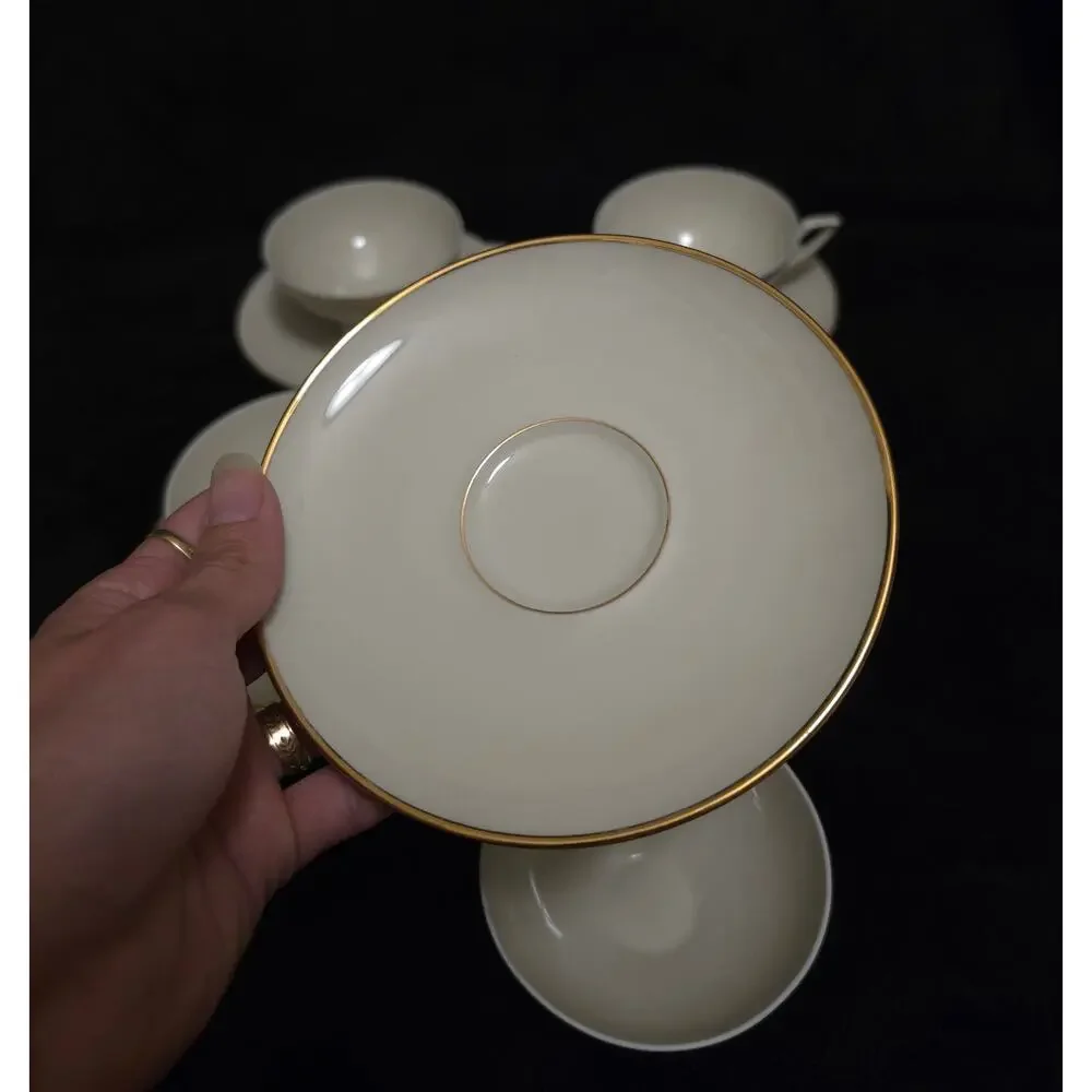 Vintage Johann Haviland Bavaria Germany Fine China Tea Set Cream Gold Trim